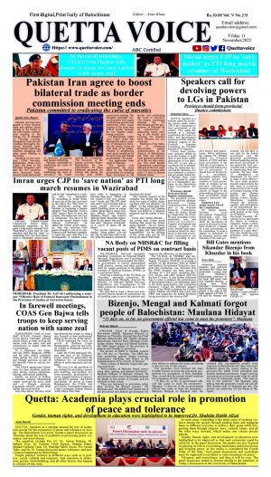 Quetta Voice Newspaper Friday November 11, 2022