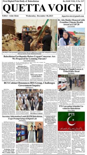 Quetta Voice Daily E-Paper: Latest News Updates Dec 6, 2023